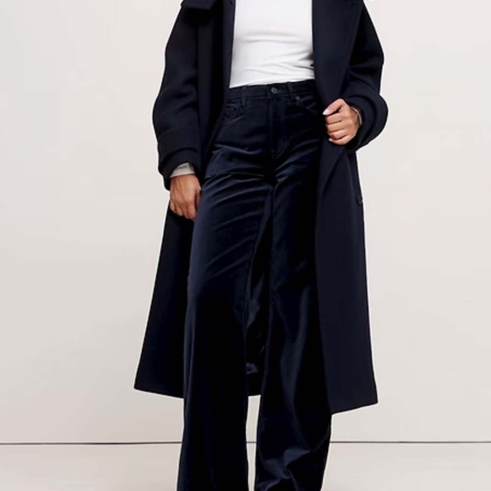 Icon Wide-leg Velvet Pant Navy